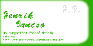 henrik vancso business card