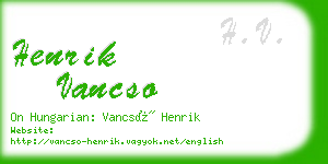 henrik vancso business card